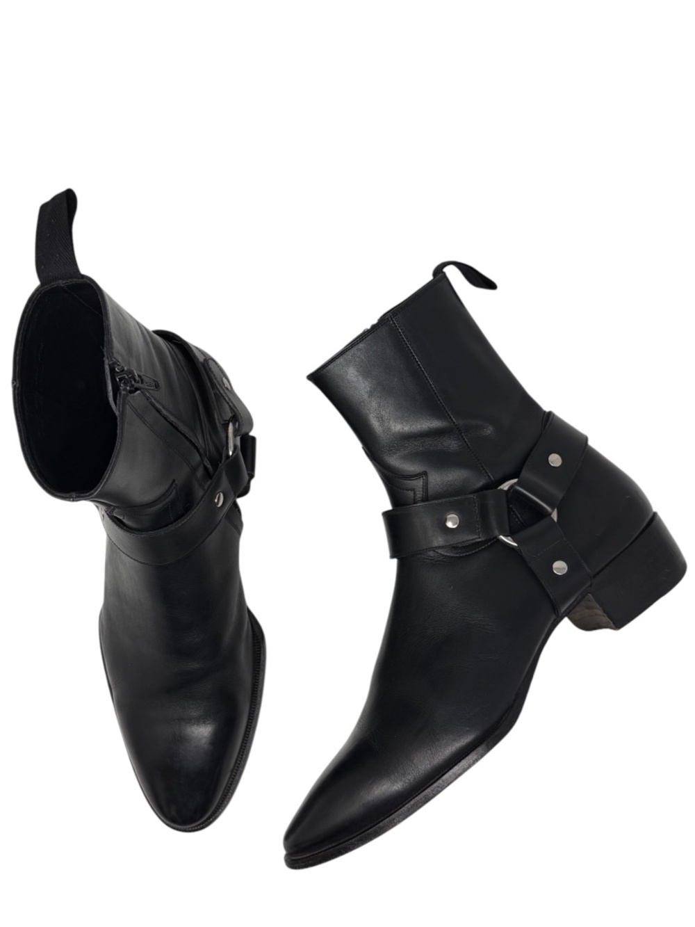 Story Et Fall Harness Boots Black Leather Wyndham